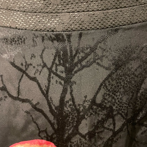 LEIFSDOTTIR Anthropologie Silk Watercolor Bird Asymmetrical Black Wrap Skirt - 2 - Picture 6 of 11